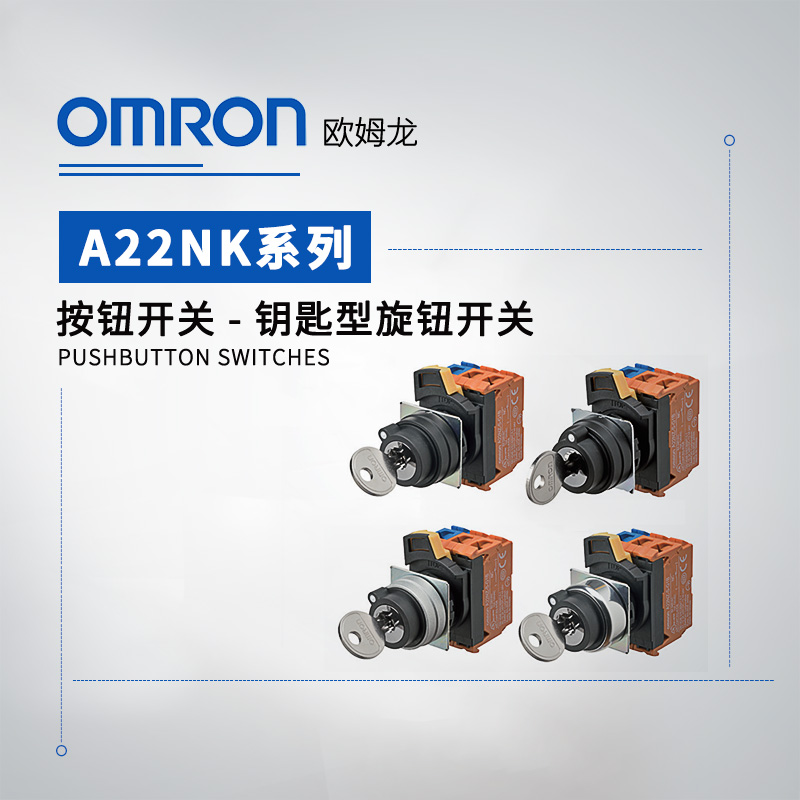 OMRON 欧姆龙 钥匙型旋钮开关 A22NK-2BL-01BA-G002