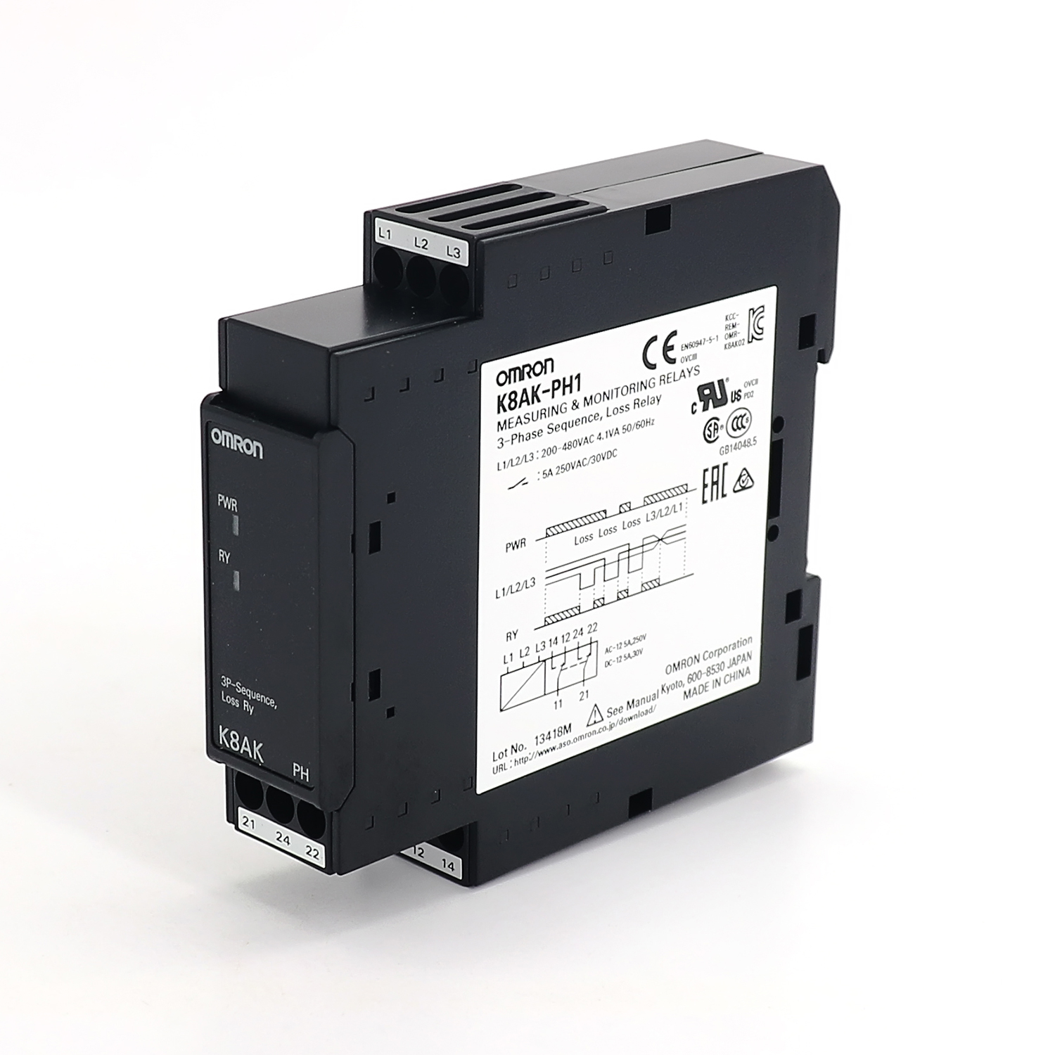 OMRON 欧姆龙 单相电压继电器 K8AK-VS3 100-240VAC