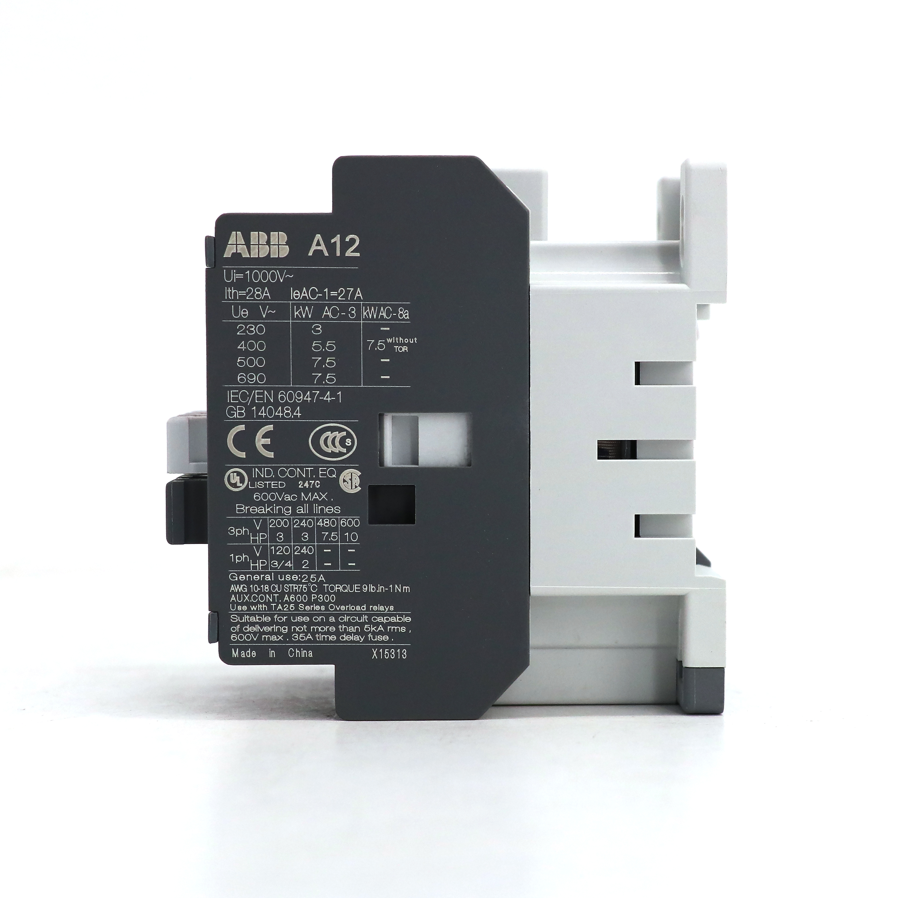 ABB A系列接触器 A12-30-01*48V 50/60HZ