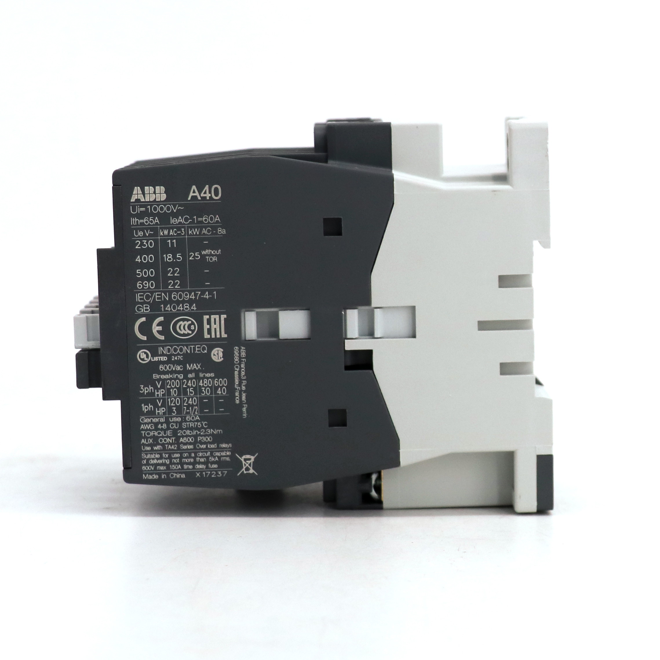 ABB A系列接触器 A300-30-11*220-230V 50Hz/230-240V 60Hz