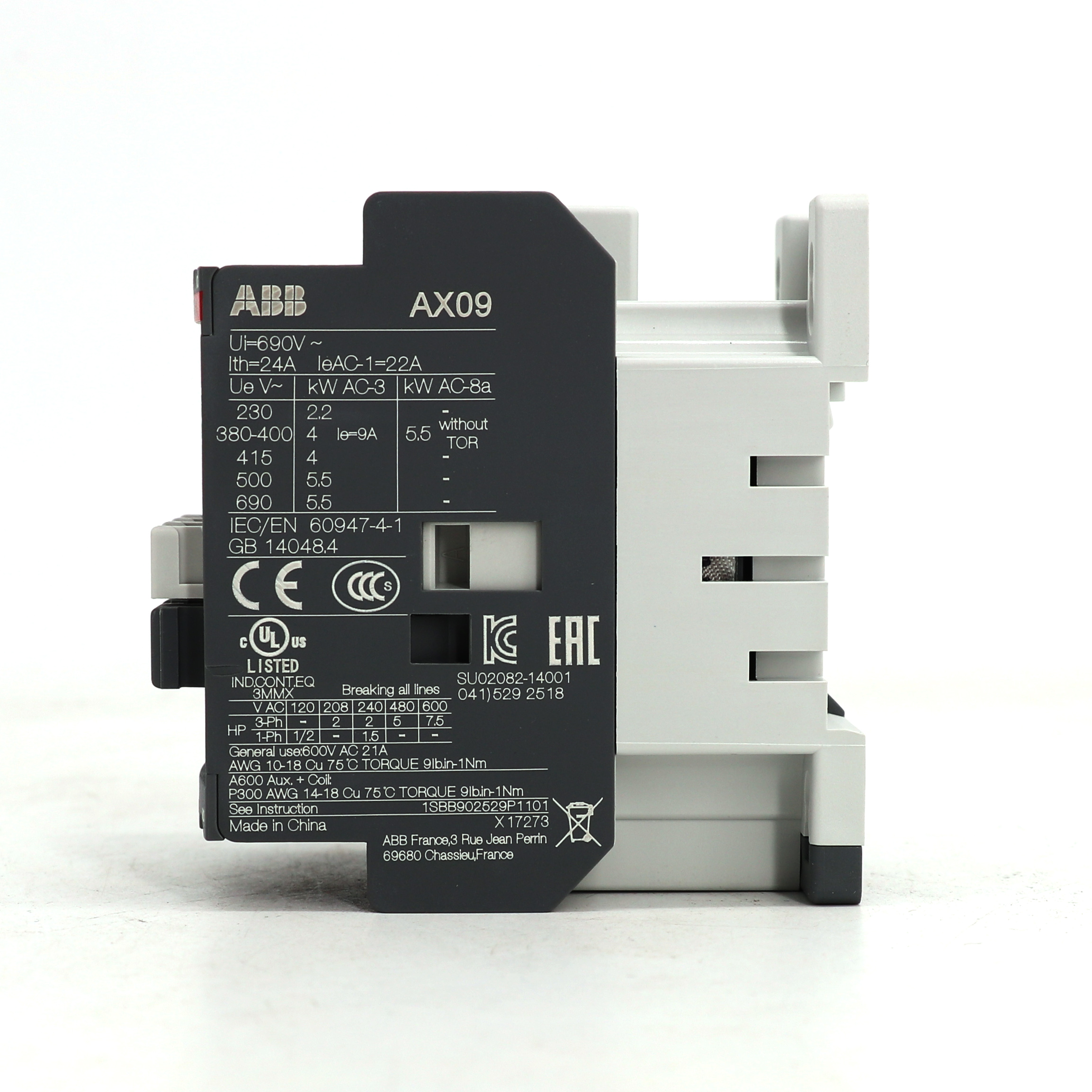 ABB 交流接触器 AX09-30-10-36*190V-50Hz/220V60Hz