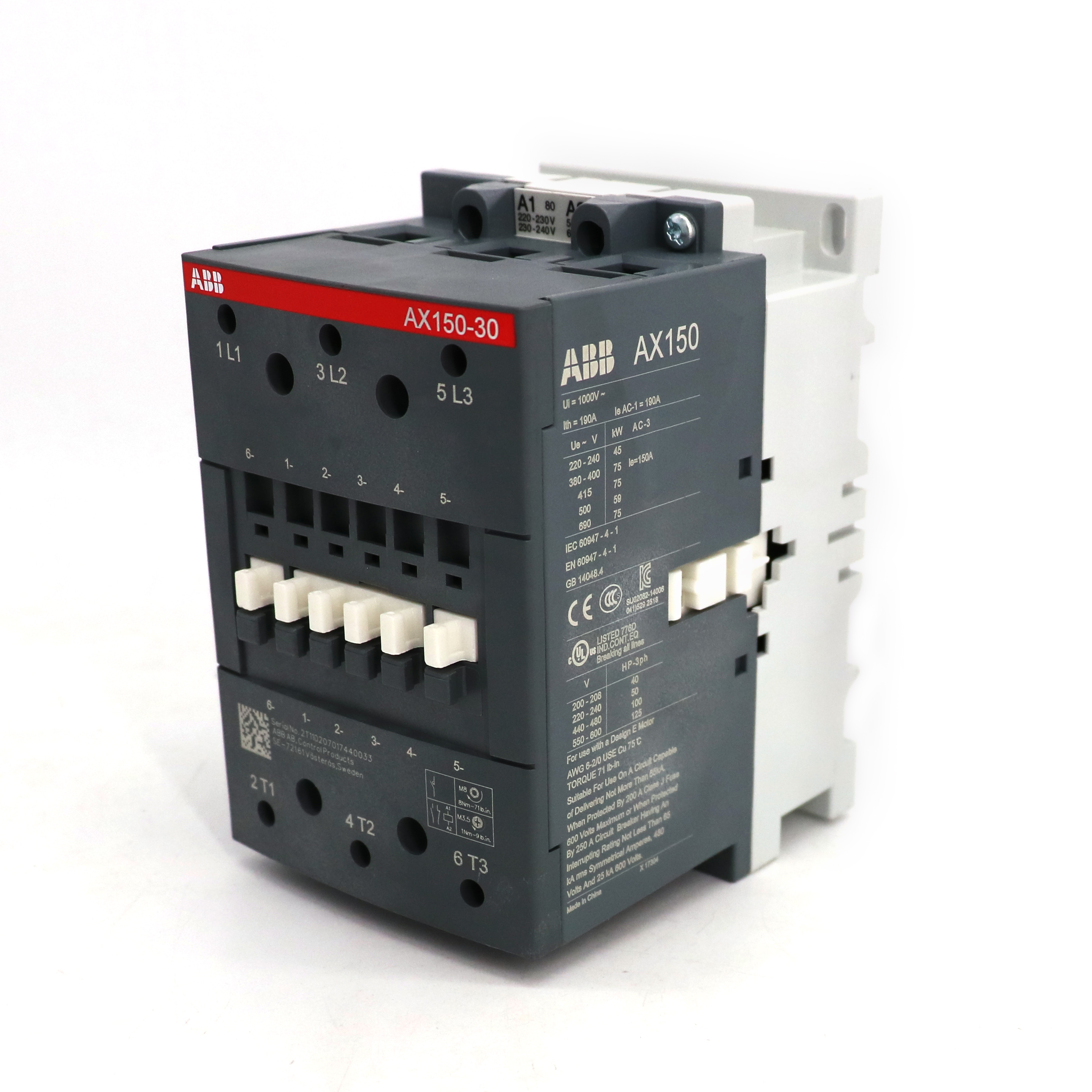 ABB 交流接触器 AX150-30-11-83*48V 50/60Hz