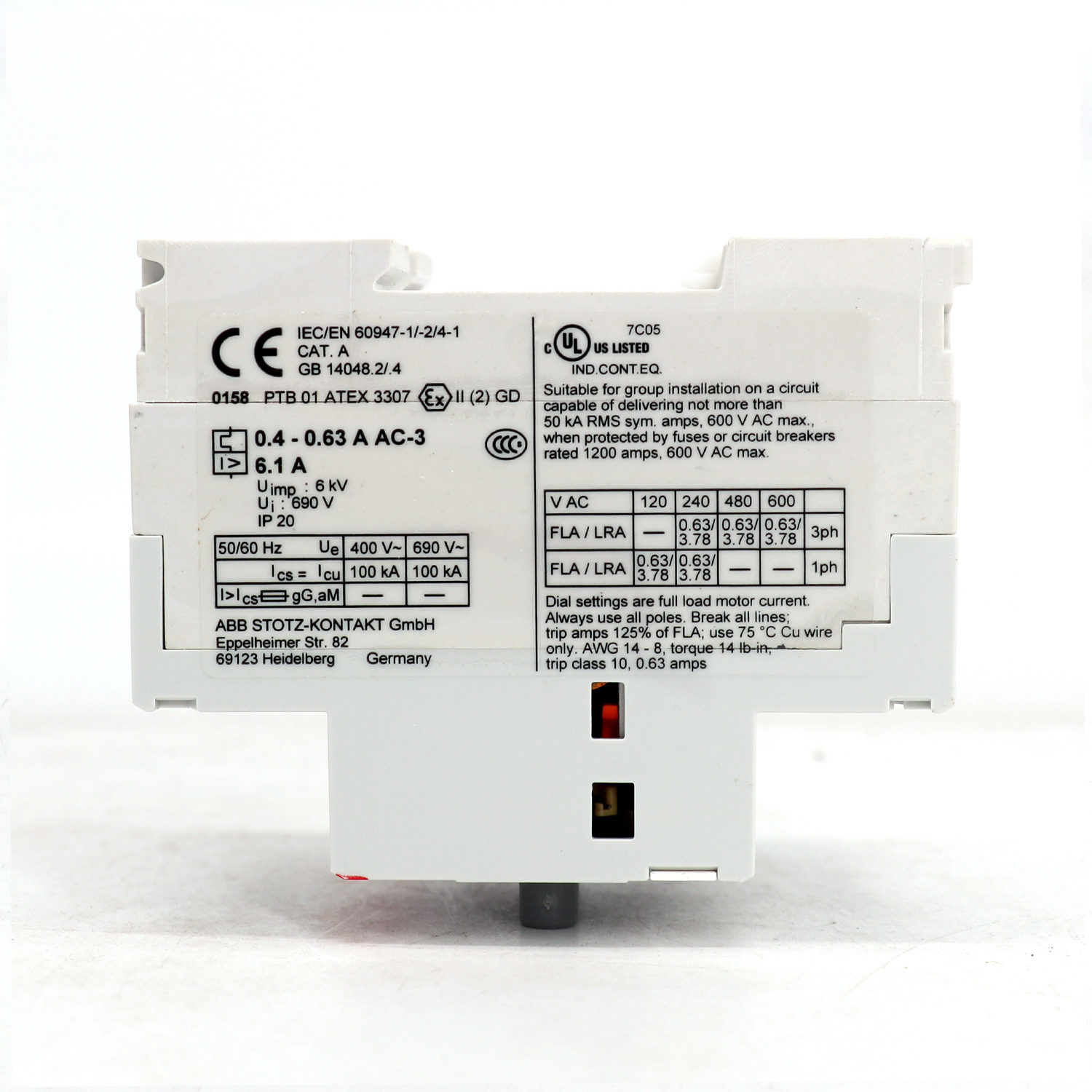 ABB MS325系列 电动机保护用断路器 MS325-0.25