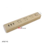 ABB 插排 三位带3USB（3A输出）带总控带灯10A AF607-PG